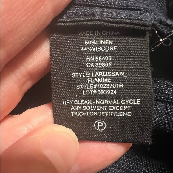 Theory Linen Blend Open Knit V-Neck Sweater Small Classic Coastal Preppy Resort - Picture 9 of 10